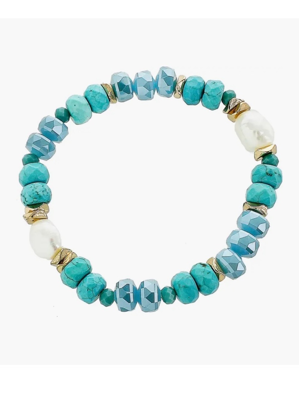 Panacea Genuine Pearl and Howlite beaded stretch bracelet NWT